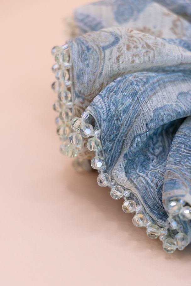 Scrunchie MIRABELLE BLUE PAISLEY