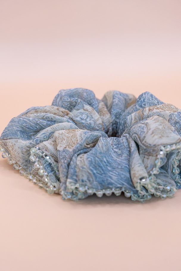 Scrunchie MIRABELLE BLUE PAISLEY