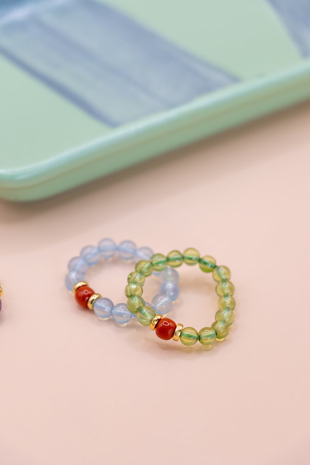 Ruo Xi – Ring aus Natürlichem Peridot & Roter Achat