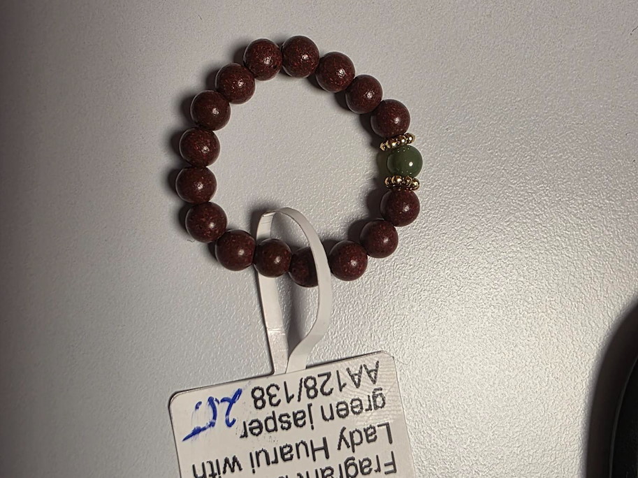 Ring Duftende Perlen von Lady Huarul mit grünem Jaspis