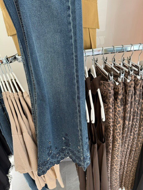 Jeanshose EULALIA CRYSTAL LACE DENIM